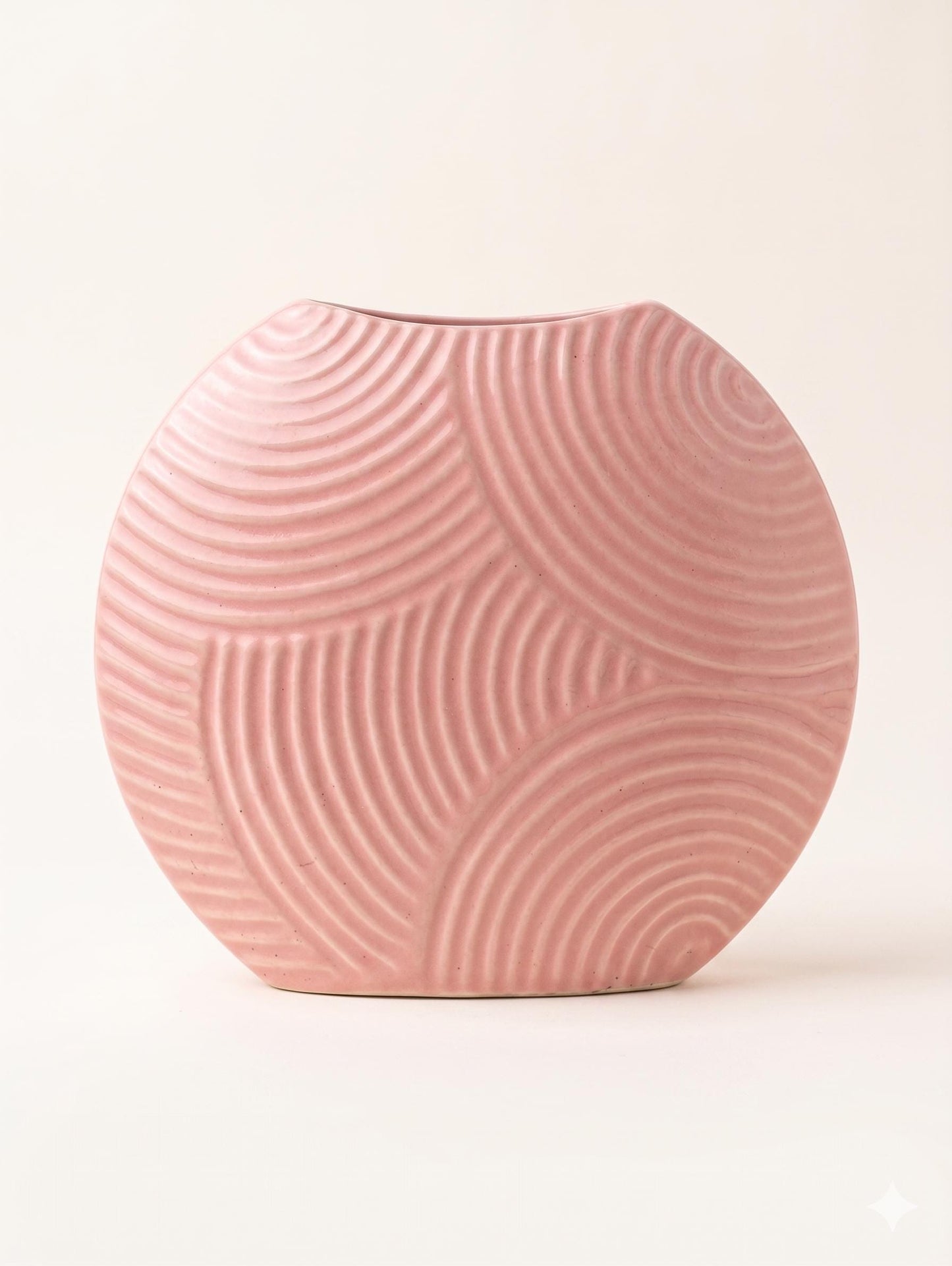 Textured Pink Ceramic Flower Vase