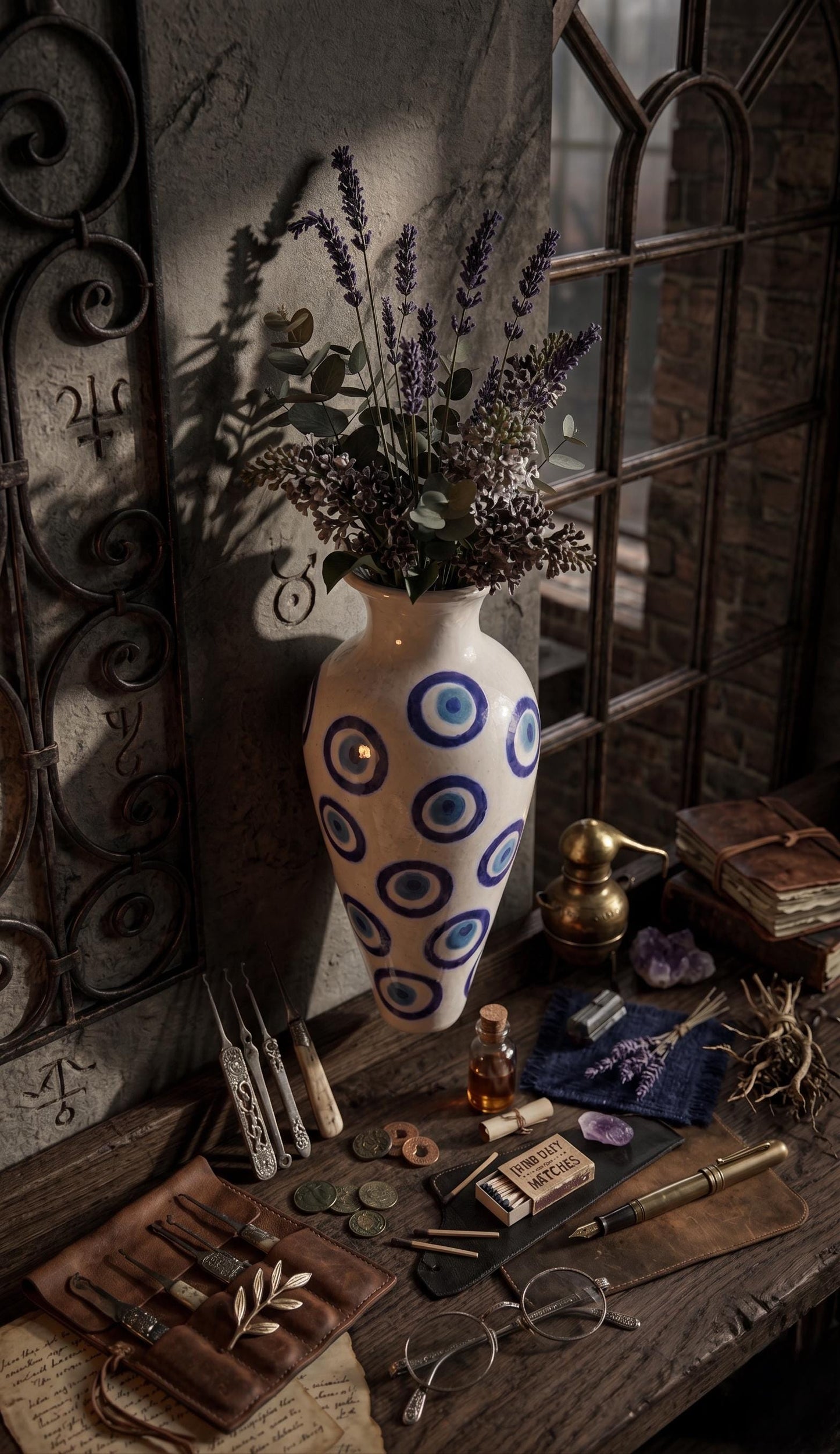 Handmade Blue Evil Eye Wall Vase