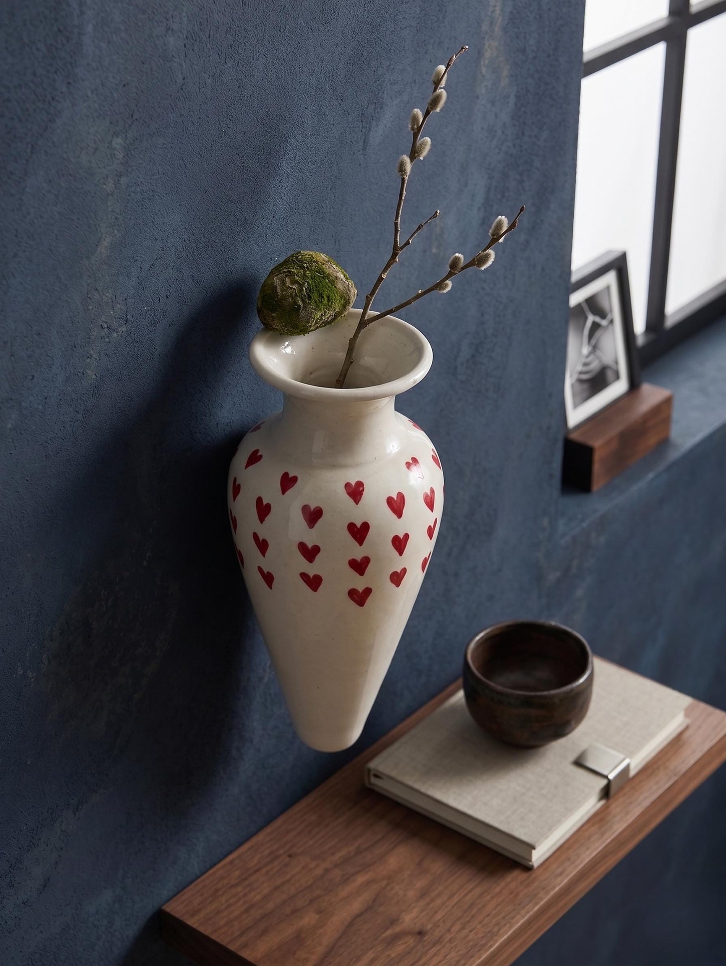 Handcrafted Heart Ceramic Wall Vase