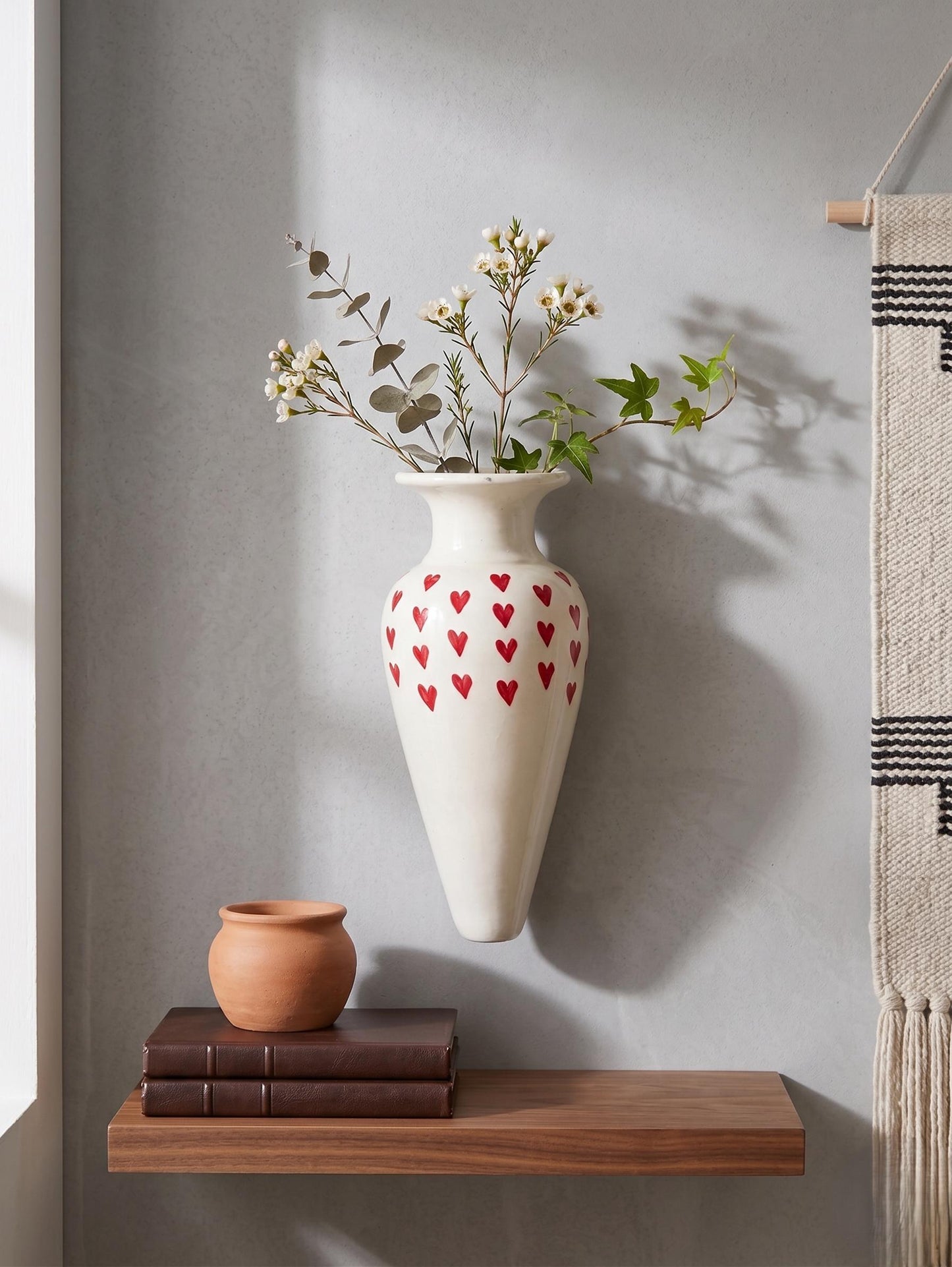 Handcrafted Heart Ceramic Wall Vase