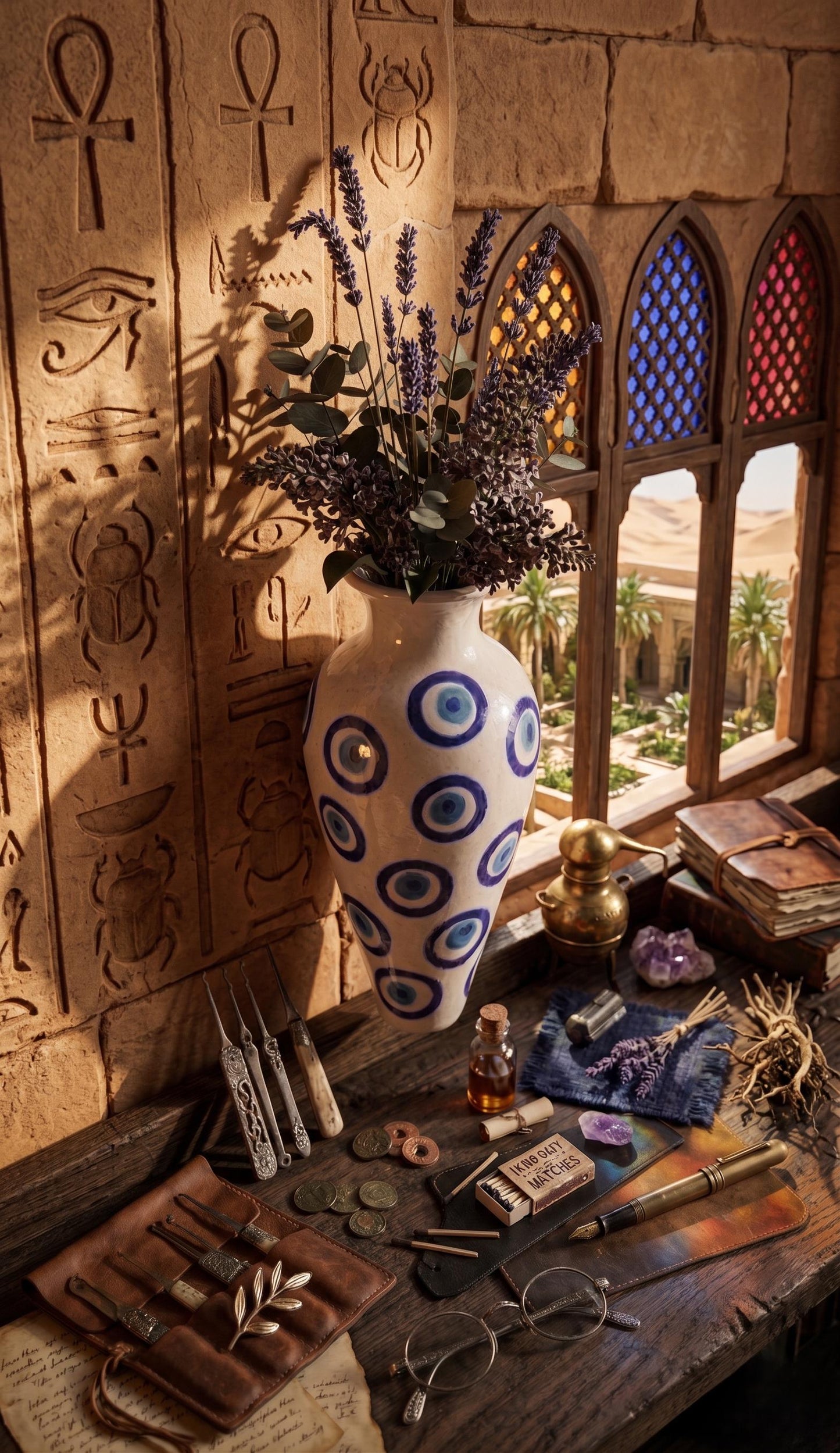 Handmade Blue Evil Eye Wall Vase